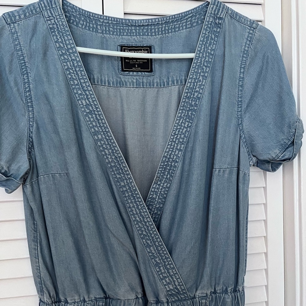 Boho, chambray Abercrombie jumpsuit.